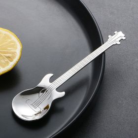 1pc Guitar Shaped Spoon; Creative Stainless Steel Guitar Shaped Coffee Stirring Spoon; Milk Tea Dessert Pastry Ice Cream Spoon; Gift; Kitchen Acc 1pc Guitar Shaped Spoon; Creative Stainless Steel Guitar Shaped Coffee Stirring Spoon; Milk Tea Dessert Pastry Ice Cream Spoon; Gift; Kitchen Acc