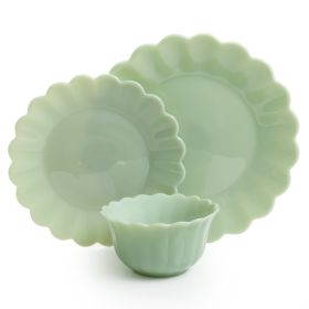 Timeless Beauty Jade Glass 3-Piece Dinnerware Set Timeless Beauty Jade Glass 3-Piece Dinnerware Set