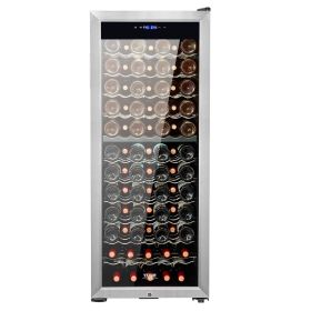 VEVOR 80-Bottle Wine Cooler Dual Zone Freestanding Refrigerator LED Light Lock VEVOR 80-Bottle Wine Cooler Dual Zone Freestanding Refrigerator LED Light Lock